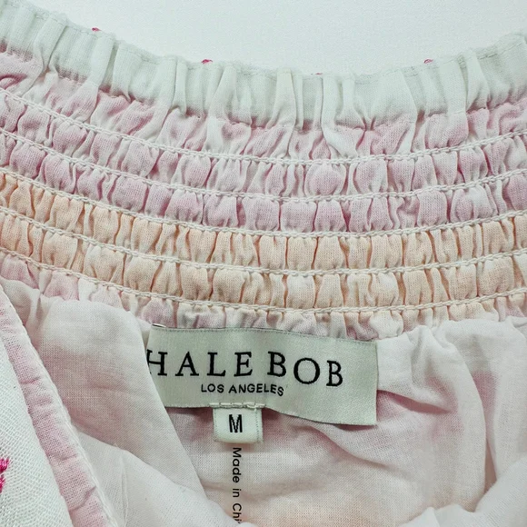 HALE BOB Piera GAUZE EMBROIDERED White + Pink Tiered MAXI SKIRT Layered WOMENS M - Picture 8 of 9